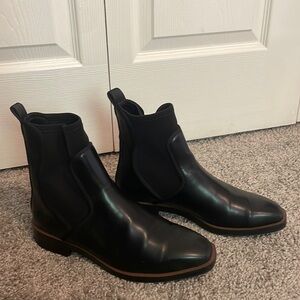 Zara Faux Leather Chelsea Sock Boot